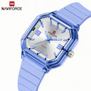 Naviforce Reloj Analógico Lila con Correa de Silicona, Diámetro de 38 mm, Cristal Acrílico HD y Resistencia al Agua 5 ATM.