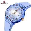 Naviforce Reloj Analógico Lila con Correa de Silicona, Diámetro de 36 mm, Cristal Acrílico HD y Resistencia al Agua 5 ATM.