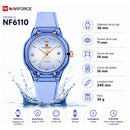 Naviforce Reloj Analógico Lila con Correa de Silicona, Diámetro de 36 mm, Cristal Acrílico HD y Resistencia al Agua 5 ATM.