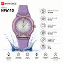 Naviforce Reloj Analógico Morado con Correa de Silicona, Diámetro de 36 mm, Cristal Acrílico HD y Resistencia al Agua 5 ATM.