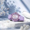 Naviforce Reloj Analógico Morado con Correa de Silicona, Diámetro de 36 mm, Cristal Acrílico HD y Resistencia al Agua 5 ATM.