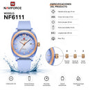 Naviforce Reloj Analógico Lila con Correa de Silicona, Diámetro de 37 mm, Cristal Acrílico HD y Resistencia al Agua 5 ATM.