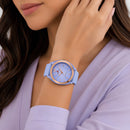 Naviforce Reloj Analógico Lila con Correa de Silicona, Diámetro de 37 mm, Cristal Acrílico HD y Resistencia al Agua 5 ATM.
