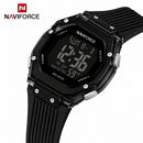Naviforce Reloj Digital Negro con Correa de Silicona, Diámetro de 36 mm, Cristal Acrílico HD y Resistencia al Agua 5 ATM.