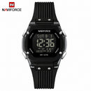 Naviforce Reloj Digital Negro con Correa de Silicona, Diámetro de 36 mm, Cristal Acrílico HD y Resistencia al Agua 5 ATM.