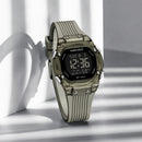 Naviforce Reloj Digital Verde con Negro con Correa de Silicona, Diámetro de 36 mm, Cristal Acrílico HD y Resistencia al Agua 5 ATM.