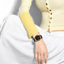 Naviforce Reloj Digital Negro con Dorado con Correa de Silicona, Diámetro de 36 mm, Cristal Acrílico HD y Resistencia al Agua 5 ATM.