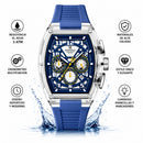 Naviforce Reloj Cronógrafo Azul con Correa de Silicona, Diámetro de 46 mm y Resistencia al Agua 5 ATM.
