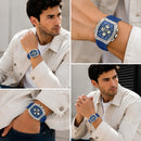 Naviforce Reloj Cronógrafo Azul con Correa de Silicona, Diámetro de 46 mm y Resistencia al Agua 5 ATM.