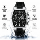Naviforce Reloj Cronógrafo Negro con Correa de Silicona, Diámetro de 46 mm y Resistencia al Agua 5 ATM.