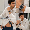 Naviforce Reloj Cronógrafo Negro con Correa de Silicona, Diámetro de 46 mm y Resistencia al Agua 5 ATM.