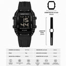 Naviforce Reloj Digital Negro con Pantalla LCD, Correa de Silicona, Diámetro de 35 mm, Luz LED y Resistencia al Agua 3 ATM.