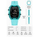 Naviforce Reloj Digital Azul con Pantalla LCD, Correa de Silicona, Diámetro de 35 mm, Luz LED y Resistencia al Agua 3 ATM.
