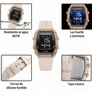 Naviforce Reloj Digital Rose Gold  con Pantalla LCD, Correa de Silicona, Diámetro de 35 mm, Luz LED y Resistencia al Agua 3 ATM.