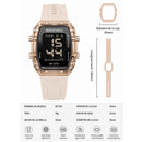 Naviforce Reloj Digital Rose Gold  con Pantalla LCD, Correa de Silicona, Diámetro de 35 mm, Luz LED y Resistencia al Agua 3 ATM.