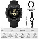 Naviforce Reloj Digital Negro con Correa de Silicona, Diámetro de 45 mm, Cristal Acrílico HD y Resistencia al Agua 5 ATM.