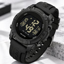 Naviforce Reloj Digital Negro con Correa de Silicona, Diámetro de 45 mm, Cristal Acrílico HD y Resistencia al Agua 5 ATM.