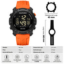 Naviforce Reloj Digital Naranja con Detalles Negros, Correa de Silicona, Diámetro de 45 mm, Cristal Acrílico HD y Resistencia al Agua 5 ATM.
