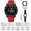 Naviforce Reloj Digital Negro con Detalles Rojos, Correa de Silicona, Diámetro de 45 mm, Cristal Acrílico HD y Resistencia al Agua 5 ATM.