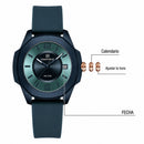 Naviforce Reloj Analógico Azul con Correa de Silicona, Diámetro de 34 mm, Cristal Acrílico HD y Resistencia al Agua 5 ATM.