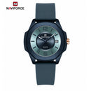 Naviforce Reloj Analógico Azul con Correa de Silicona, Diámetro de 34 mm, Cristal Acrílico HD y Resistencia al Agua 5 ATM.