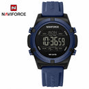 Naviforce Reloj Digital Azul Oscuro con Correa de Silicona, Diámetro de 44 mm, Cristal Acrílico HD y Resistencia al Agua 5 ATM.