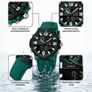 Naviforce Reloj Analógico y Digital Verde, Correa de Silicona, Diámetro de 45 mm y Resistencia al Agua 5 ATM