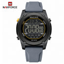 Naviforce Reloj Digital Gris Claro con Correa de Silicona, Diámetro de 48 mm, Cristal Acrílico HD y Resistencia al Agua 5 ATM.