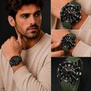 Naviforce Reloj Analógico y Digital Verde con Detalles Negros, Correa de Silicona, Diámetro de 44 mm y Resistencia al Agua 5 ATM.