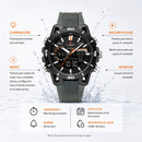Naviforce Reloj Analógico y Digital Gris con Detalles Negros, Correa de Silicona, Diámetro de 44 mm y Resistencia al Agua 5 ATM.