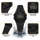 Naviforce Reloj Digital Negro, Correa de Silicona, Diámetro de 46 mm y Resistencia al Agua 5 ATM.