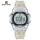 Naviforce Reloj Digital Blanco, Correa de Silicona, Diámetro de 46 mm y Resistencia al Agua 5 ATM.