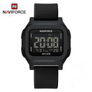Naviforce Reloj Digital Negro con Correa de Silicona, Diámetro de 48 mm, Cristal Acrílico HD y Resistencia al Agua 5 ATM.