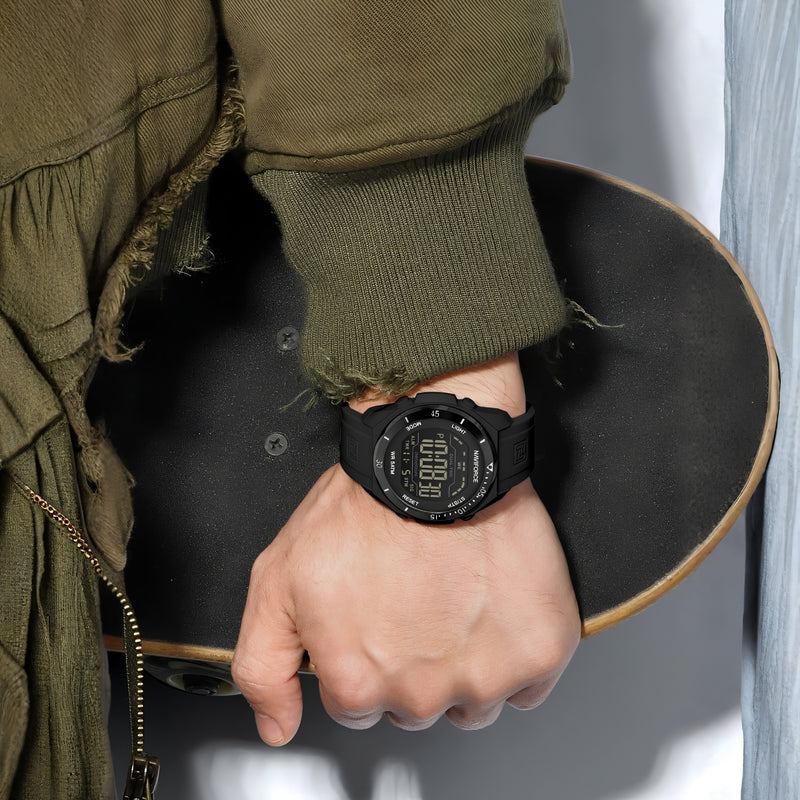 Naviforce Reloj Digital Negro, Correa de Silicona, Diámetro de 41 mm y Resistencia al Agua 5 ATM.