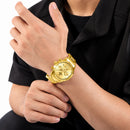 Naviforce Reloj de Cuarzo Dorado 3 ATM con Cronógrafo, Correa de Acero Inoxidable y Diámetro de 42mm.