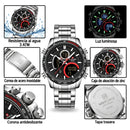 Naviforce Reloj Analógico y Digital Plateado con Esfera Negra y Correa de Acero Inoxidable, Diámetro de 45.5 mm y Resistencia al Agua 3 ATM.
