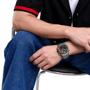 Naviforce Reloj Analógico y Digital Plateado con Esfera Negra y Correa de Acero Inoxidable, Diámetro de 45.5 mm y Resistencia al Agua 3 ATM.