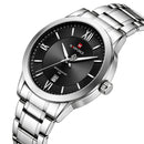 Naviforce Reloj de Cuarzo Negro con Calendario, Correa de Acero Inoxidable, Diámetro de 40 mm y Resistencia al Agua 3 ATM.