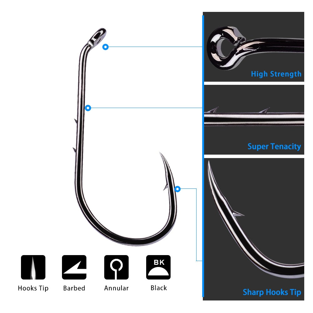 Anzuelos triples de acero al carbono Caja (100 Uds). HeavyDuty