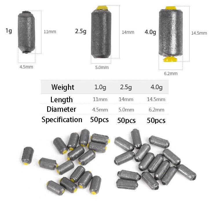 Plomos de pesca (50 Pzas).