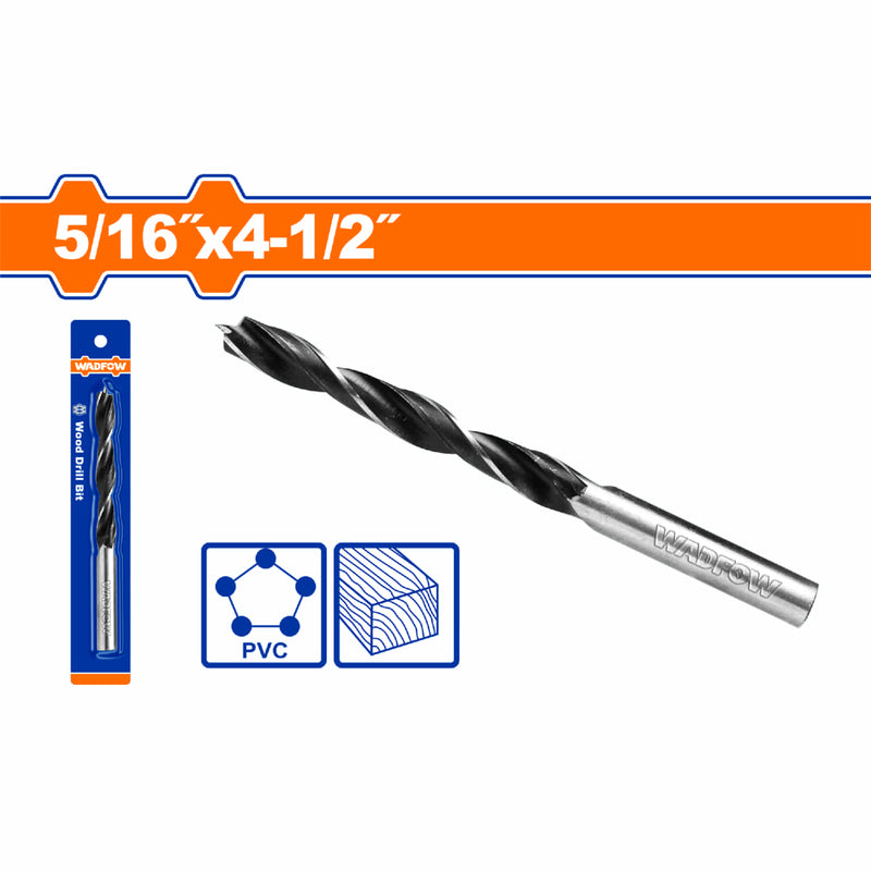 Broca para madera tipo gusano 5/16"×4-1/2"