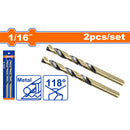 Brocas HSS de 1/16". Acero Alta Velocidad. Set de 2 piezas.