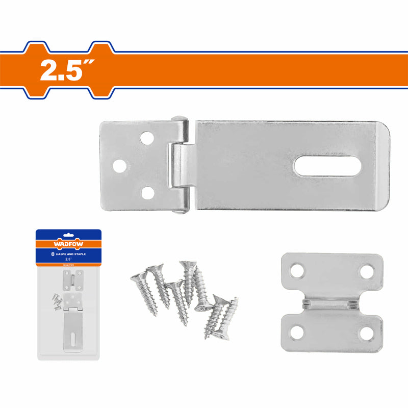 Aldaba portacandado 2.5" Espesor: 26mm x 1.4mm. Incluye 7 sujetadores.