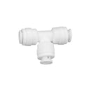 Conector rápido de agua en Tee 3 vias extremo 1/4" + centro 1/4" + extremo 3/8"