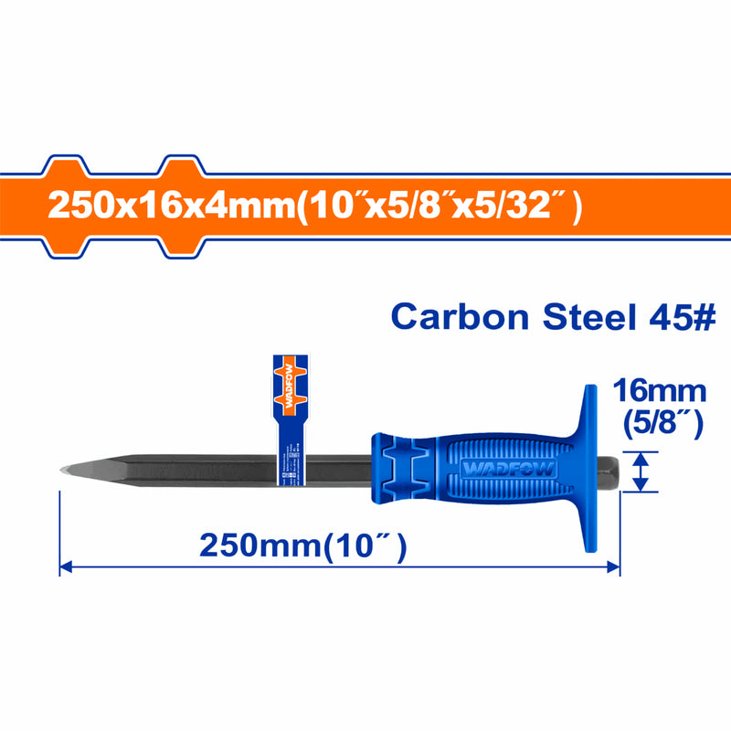 Cincel de Hormigón de 4x16x250mm Tratamiento térmico. Acero al carbono.