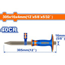 Cincel de Hormigón 4x16x305mm. Recubrimiento en polvo límpido. 40CR. Tratamiento térmico.