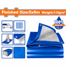 Lona Polietileno Azul 5x6m Peso: 110g/m2. Espesor: 0.15mm. Ambos lados laminados. Impermeable