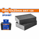 Esponjas Lija Abrasiva Grano 120 100x70x25mm. Set de 2 piezas. Ideal para metal y madera.