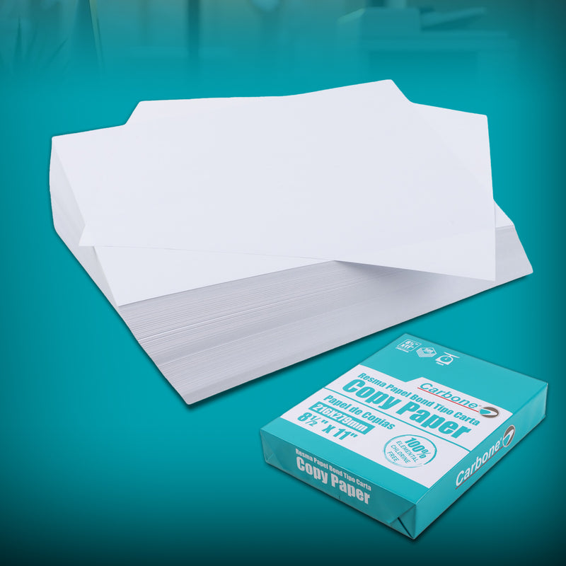 Resma Papel Bond tipo carta 8 1/2 x 11 - 500 hojas 75gsm