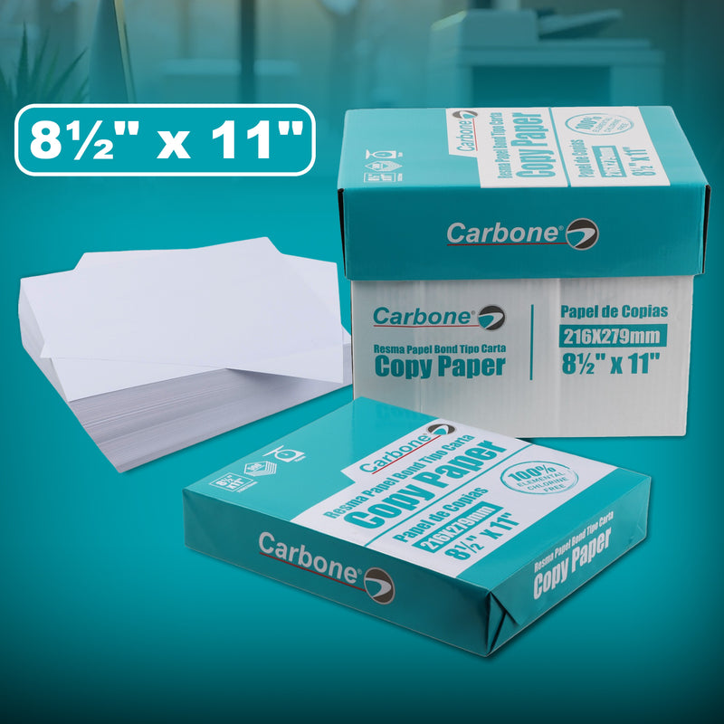 Resma Papel Bond tipo carta 8 1/2 x 11 - 500 hojas 75gsm